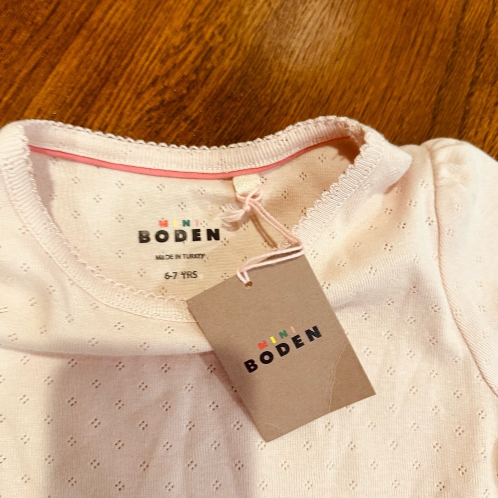 Mini Boden Pink Eyelet Top